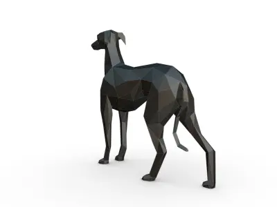 Italian Greyhound low poly 3D print model