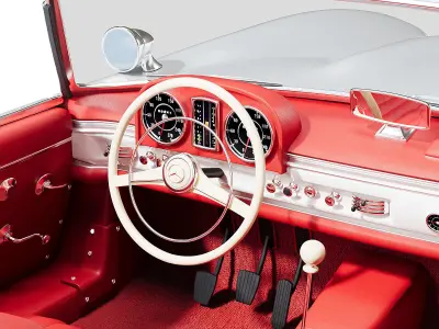 Mersedes Benz 300 SL roadster Low-poly 3D model