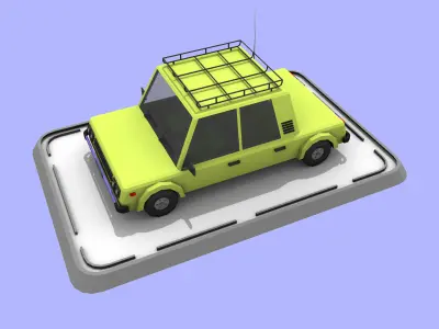 Cartoon Low Poly Car Low-poly 3D model get