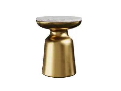 Coffee Table Brass Marble 3D model