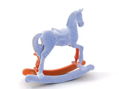 Classic Wooden Rocking Horse model pack Low-poly 3D model