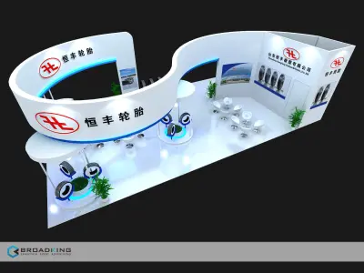 hengfeng exhibition booth for car company 3D model