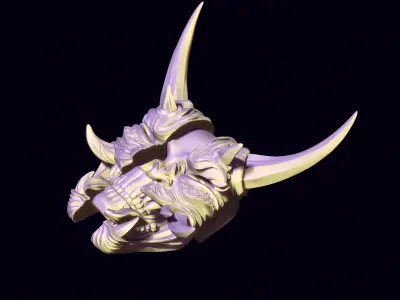 Samurai hannya mask 3D print model