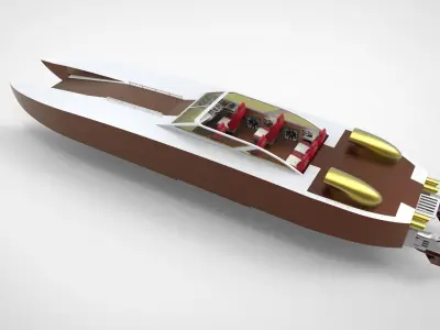 catamaran speed boat 3D model