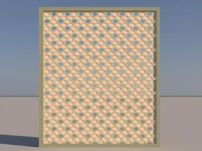 Wall Panel with Mirror 3D model