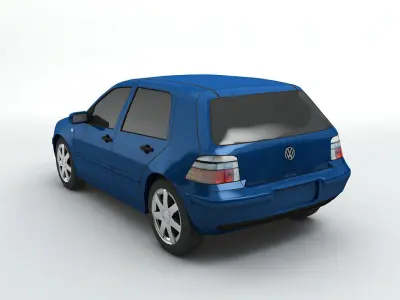  2000 Volkswagen Golf IV Hatchback Low-poly 3D model