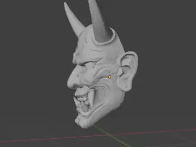 Japanese Demon Mask for Cosplay and Decoration 3D print model