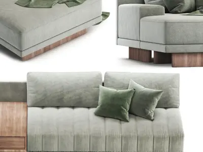 L-Shaped Ottoman Sofa 3D model