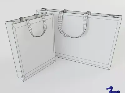 Gucci Shopping Bag - Luxury 3D Packaging Model Low-poly 3D model