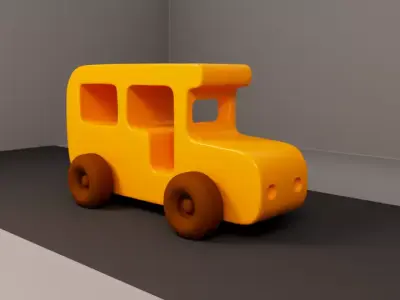 Low Poly Toy Bus Low-poly 3D model
