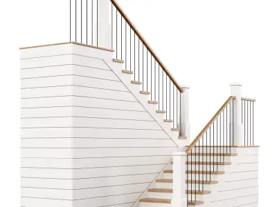 Wooden stairs 14 3D model