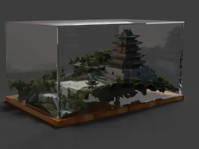 Chinese ancient house   Low-poly 3D model purchase