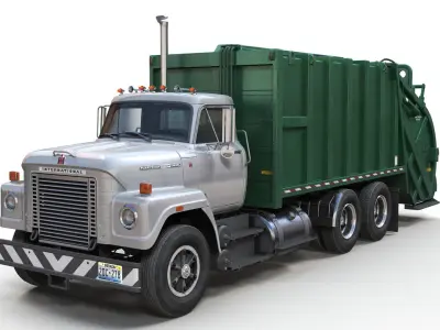 International Fleetstar garbage truck Low-poly 3D model
