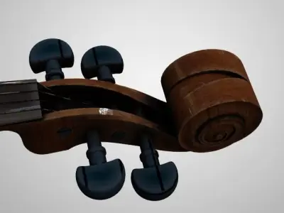 Violin wooden ceiling light with cord 3D model