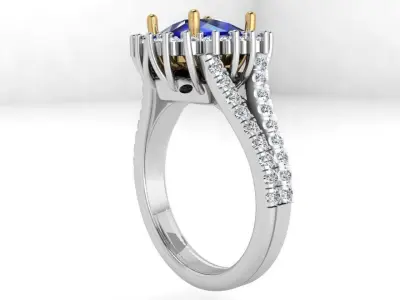 Cushion Halo Ring 3561 3D print model