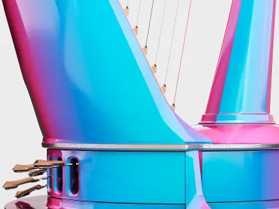 Iridescent symphony Harp  3D model