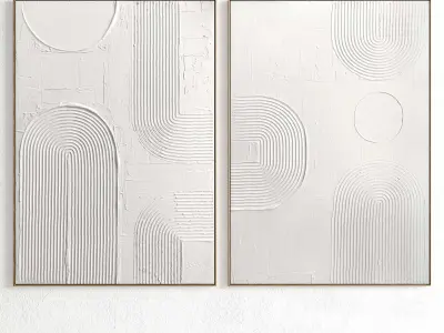 Plaster Two Photo Frame 261 Low-poly 3D model