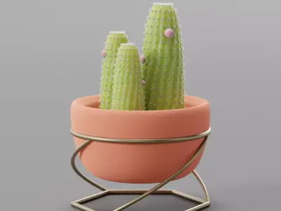 Procedural cactus Free 3D model