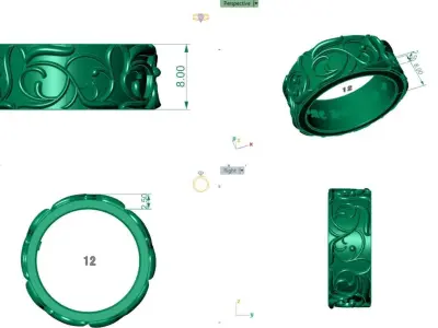 CHROME HEARTS Textures Rings  3D model