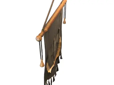 Gothic Bat Wall Banner Low-poly 3D model