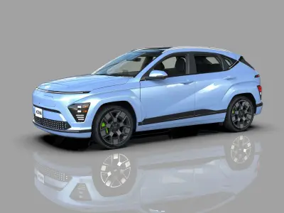 Hyundai Kona EV 2024 HQ interior 3D model