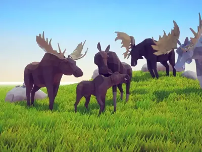 Poly Art Moose Low-poly 3D model