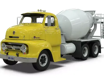 Vintage COE Tandem Axle Cement Mixer Truck  3D model