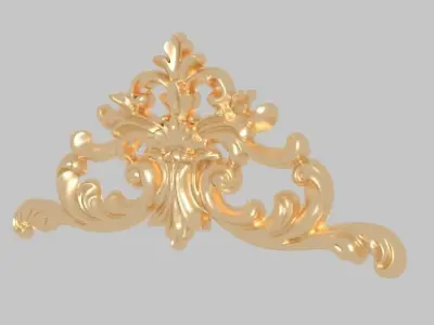 Classic pattern of luxurious gold  woood leaf CNC 3D model 3D model
