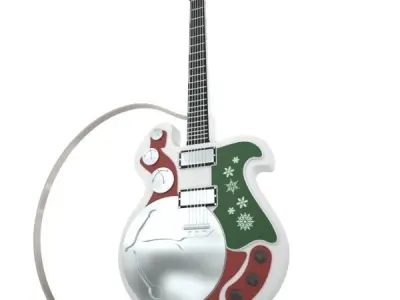 Christmas Guitar 3D model