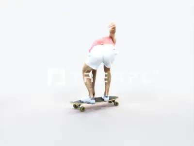 Flow 03H Riding a Skateboard Sports Man Low-poly 3D model