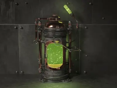 Steampunk Box For Experiments Low-poly 3D model