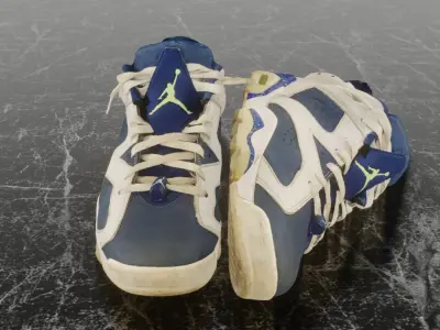 NIKE AIR JORDAN 6 INSIGNIA BLUE 3D SHOES Low-poly 3D model