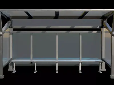 Game Ready Bus Stop 7 Low-poly 3D model