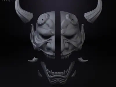 Japanese Oni Mask  3D print model