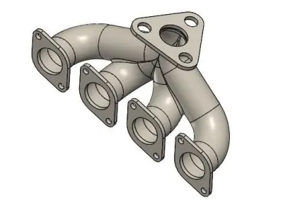 manifold model stainless steel exhaust 3D print model