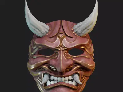 Hannya Samurai Oni Mask 5 3D print model