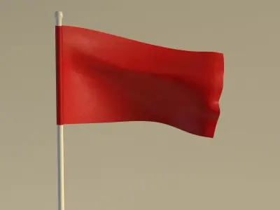 SPORT---GOLF---Flag flag waving in wind Low-poly 3D model