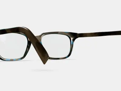 Clark Eyeglasses in Blue Marblewood 3D model