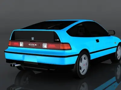honda CR X Low-poly 3D model