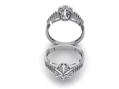 Flower Style Wedding Ring Use For Diamonds 3D print model