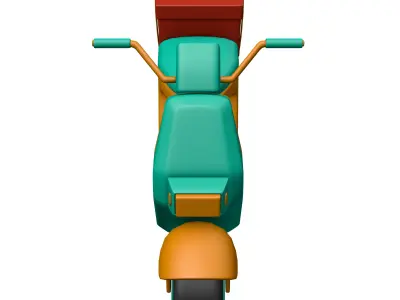 Scooter with gift box Low-poly 3D model