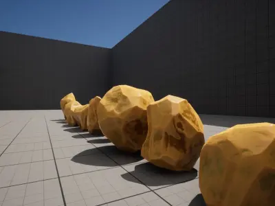 Stylized Middle-Size Desert Rocks Set vol 04 Low-poly 3D model
