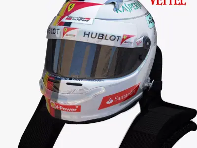 Vettel helmet 2017 Low-poly 3D model