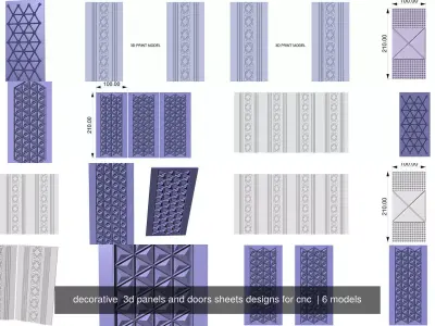 decorative  3d panels and doors sheets designs for cnc  3D Model Collection