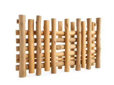 Rustic Wooden Fence model pack Low-poly 3D model