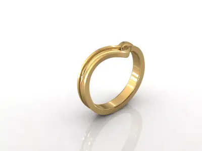 STL 3DM Print Ready Women Diamond Ring Lightweight Printable  3D print model 158