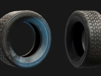 Car Tyre Low-poly 3D model