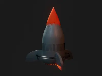 Rocket ship Low-poly 3D model