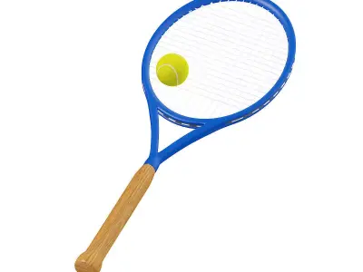 Tennis Racket and Ball 3D model