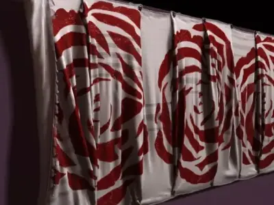 Wall textile coverage 3D model